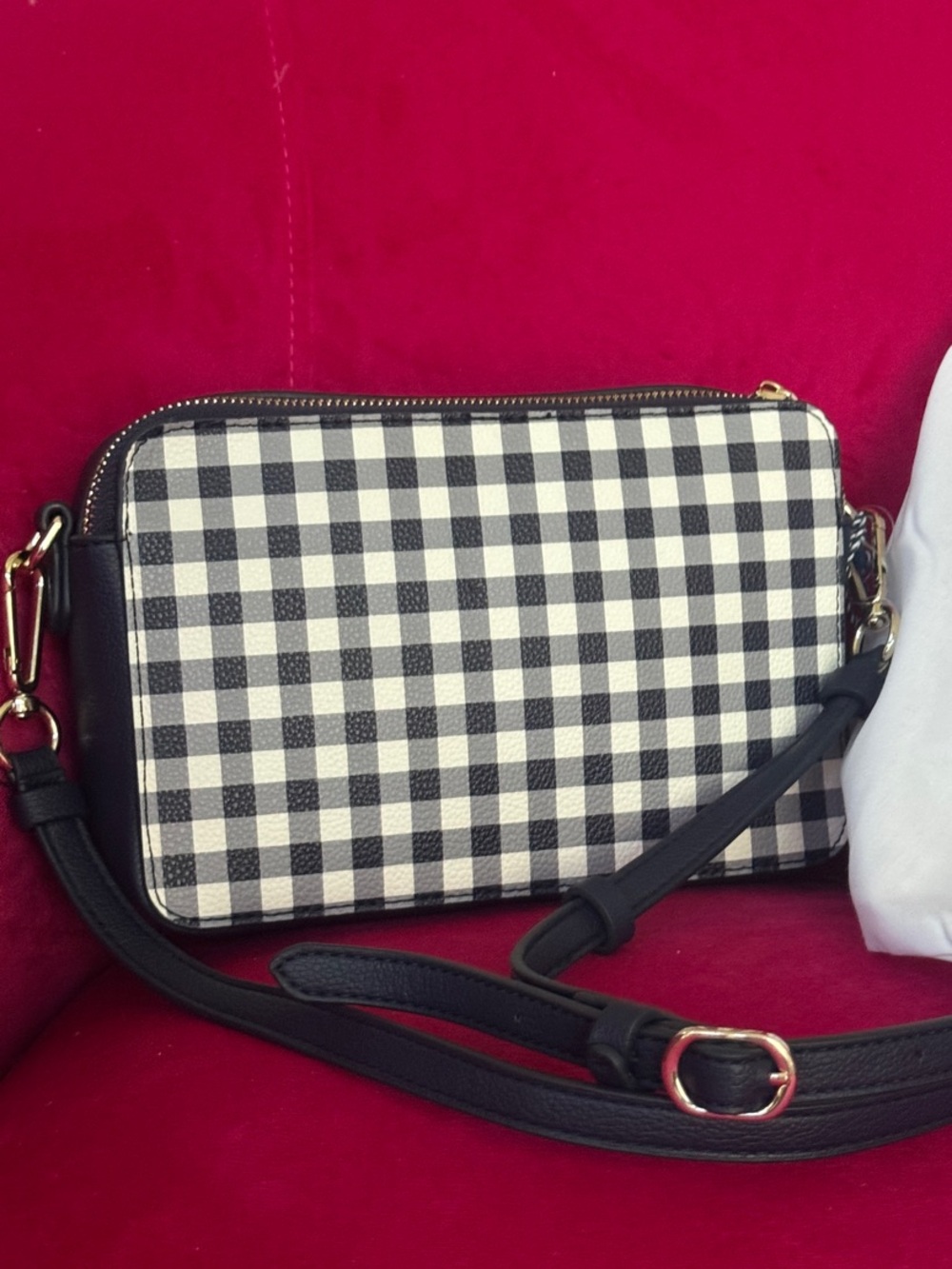 Navy & White Gingham Crossbody with Silver Hardware NWT By Draper James